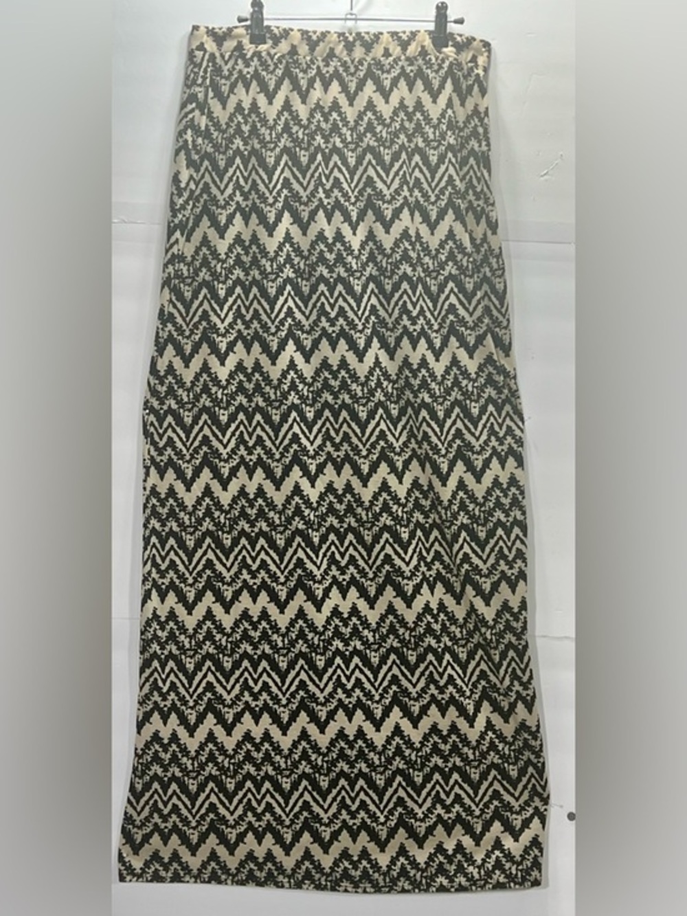 Black and Cream Chevron Maxi Skirt - Women